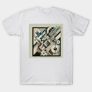 Geometric Intrigue: Modern Abstract Fusion T-Shirt